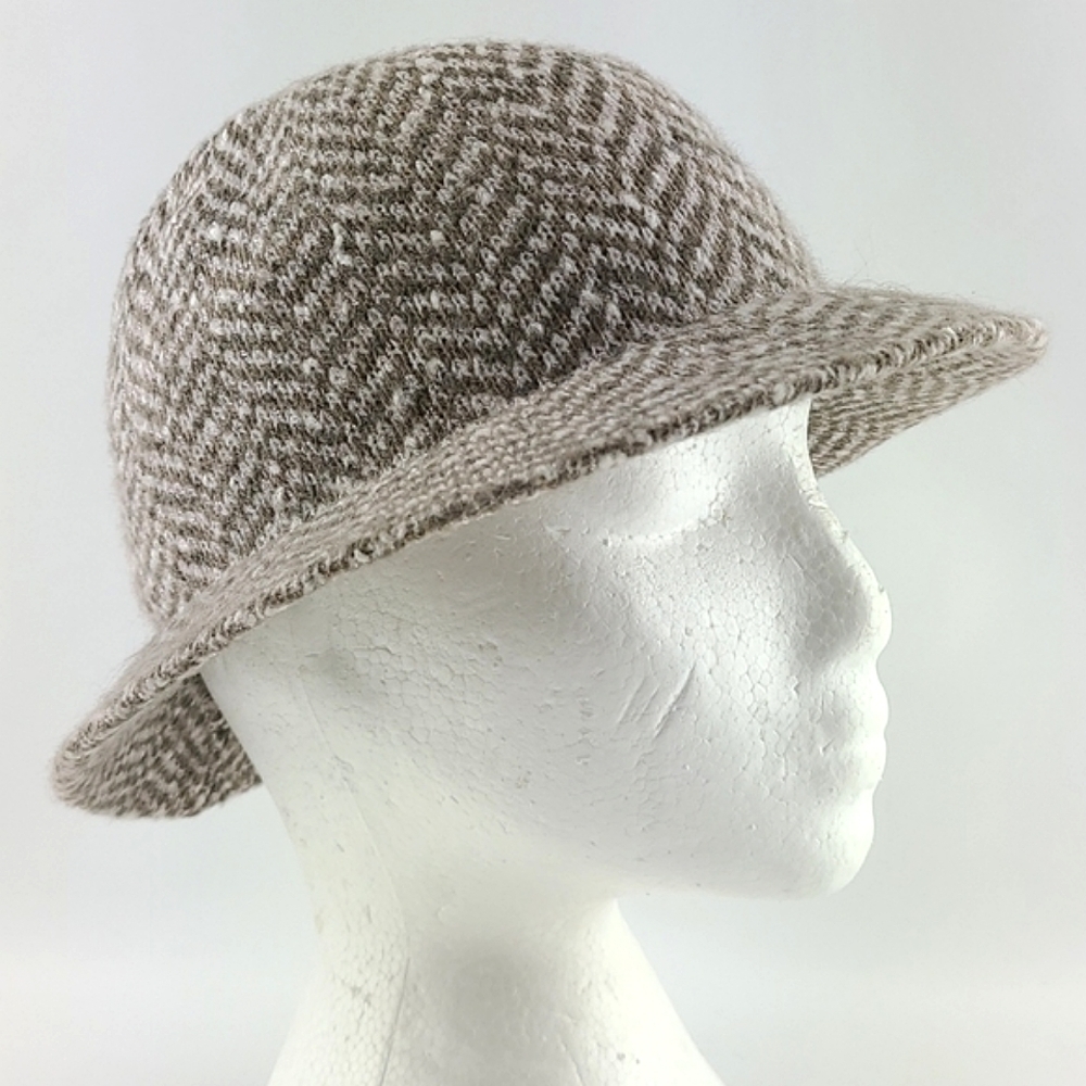 Boutiques Kates Canada Women's Wool Blend Herringbone Cream Beige Hat